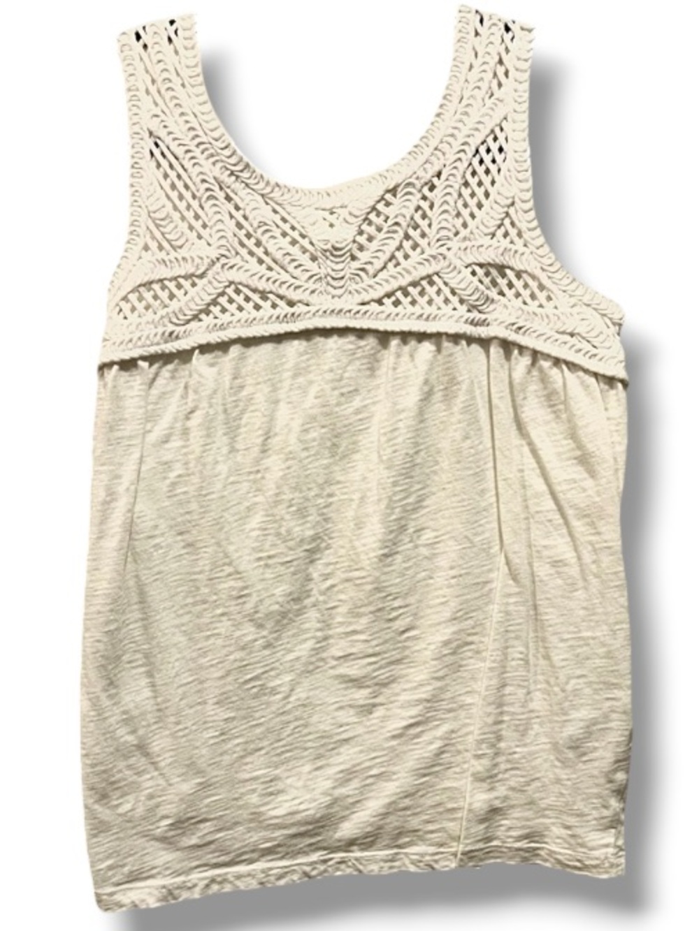 Joe Fresh Women’s White Crochet Detail Sleeveless Top